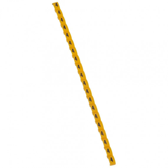 Repère Duplix conforme code couleur international - chiffre 4 sur fond jaune