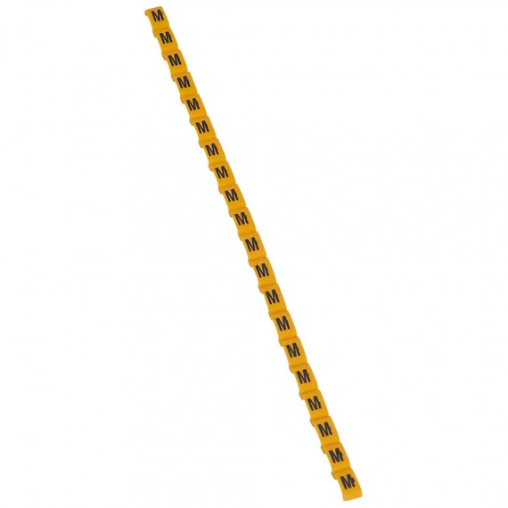 Repère Duplix lettre majuscule M noire sur fond jaune