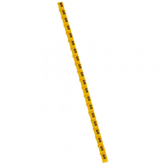 Repère Duplix lettre majuscule S noire sur fond jaune