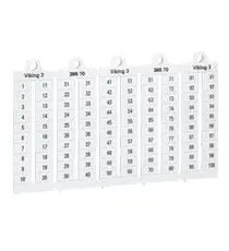 Plaque repères à lecture horiz bloc de jonct Viking 3 pas 6mm - chiffres 1-10