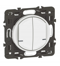 Interrupteur double avec Neutre connecté Céliane with Netatmo sans plaque blanc