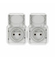 Prise de courant 2x2P+T horizontale Plexo composable blanc