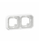 Support plaque encastré 2 postes montage horizontal/vertical Plexo blanc