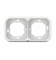 Support plaque encastré 2 postes montage horizontal/vertical Plexo blanc