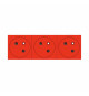 Prise 3x2P+T Surface Mosaic Link à raccordement latéral 6 modules - rouge