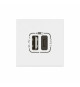 Prise USB Type-A + USB Type-C 3A 15W Mosaic Link 230V - 2 modules blanc