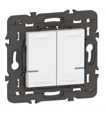 Commande double sans fils éclairage/prise Mosaic with Netatmo sans plaque blanc
