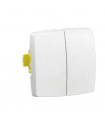 Transformeur double Appareillage Saillie composable blanc