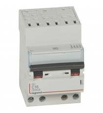 Disjoncteur DX³ 6000 -auto/vis- 4P- 400V~-16A-courbeC-peigne HX³ opti 4P -3M