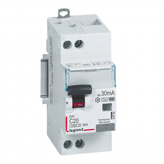Disjoncteur diff DX³ 4500 -vis/vis- U+N 230V~ 20A- typeF-30mA -courbe C - 2M