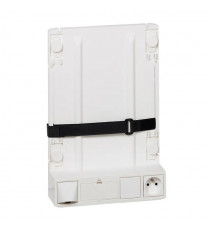 Support box opérateur ADSL/fibre avec 1x2P+T + 4 cordons de liaison box/coffret