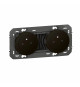 Double prise de courant 2P+T Surface dooxie 16A précâblées - noir