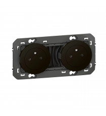 Double prise de courant 2P+T Surface dooxie 16A précâblées - noir