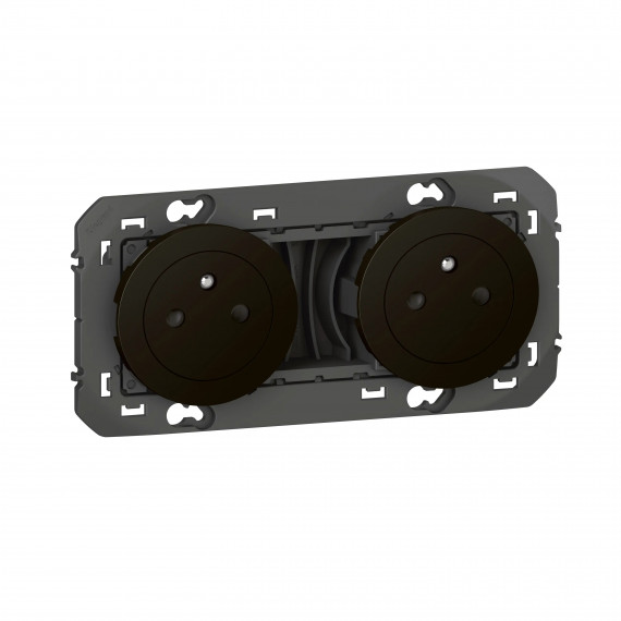 Double prise de courant 2P+T Surface dooxie 16A précâblées - noir