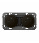 Double prise de courant 2P+T Surface dooxie 16A précâblées - noir