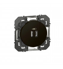 Double chargeur USB 1 Type-A + 1 Type-C dooxie 3A - noir