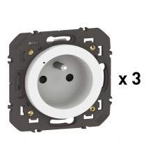 Pack 3 prises connectées dooxie with Netatmo 16A sans plaque blanc