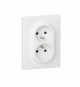 Double prise 2P+T compacte monobloc easyréno dooxie one 16A complet avec griffes