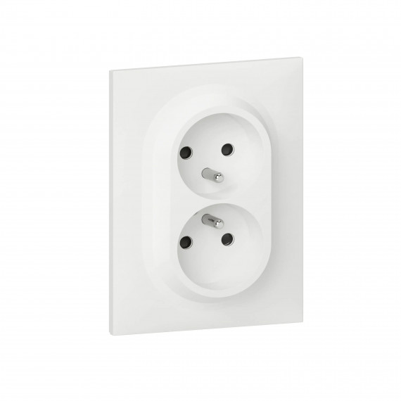 Double prise 2P+T compacte monobloc easyréno dooxie one 16A complet avec griffes