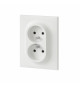 Double prise 2P+T compacte monobloc easyréno dooxie one 16A complet avec griffes