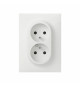 Double prise 2P+T compacte monobloc easyréno dooxie one 16A complet avec griffes
