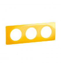 Plaque de finition Céliane 3 postes - finition Jaune Safran