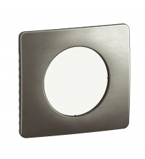 Plaque de finition Céliane 1 poste - Acier Satiné