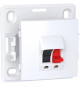 ALREA - PRISE HAUT-PARLEUR 1 SORTIE - BLANC RAL9003 - 2 BORNES A RESSORTS