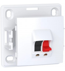 ALREA - PRISE HAUT-PARLEUR 1 SORTIE - BLANC RAL9003 - 2 BORNES A RESSORTS