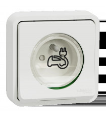 Mureva Styl - Prise courant 2P+T renforcée pour VE - IP55 IK08 -encastre - blanc