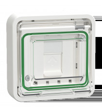 Mureva Styl - Prise RJ45 cat 6A blindé STP FTP - composable - IP55 IK07 - blanc