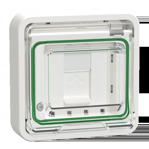 Mureva Styl - Prise RJ45 cat 6A blindé STP FTP - composable - IP55 IK07 - blanc