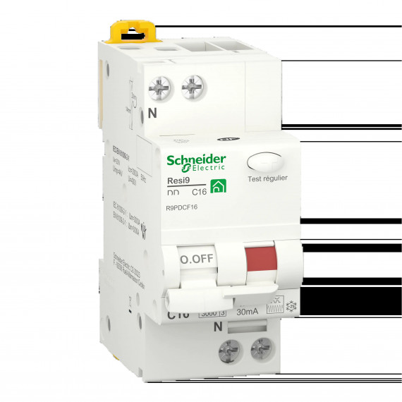 Resi9 - disjoncteur différentiel - 1P+N - 16A - 30mA - courbe C - type Fsi