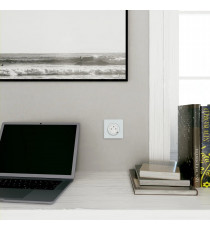 Odace - prise affleurante + USB C 10.5W - blanc