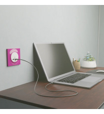 Odace - prise USB double - type A+C - blanc - 5 Vcc - 2