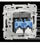 Odace - prise double RJ45 cat.6 UTP - grade 1 à 2 (tél. + inf.) - à vis - anth
