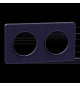 Odace Touch - plaque 2 postes horiz/ver 71mm Kvadrat roi avec liseré bleu cobalt