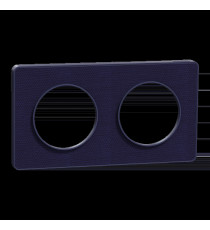 Odace Touch - plaque 2 postes horiz/ver 71mm Kvadrat roi avec liseré bleu cobalt