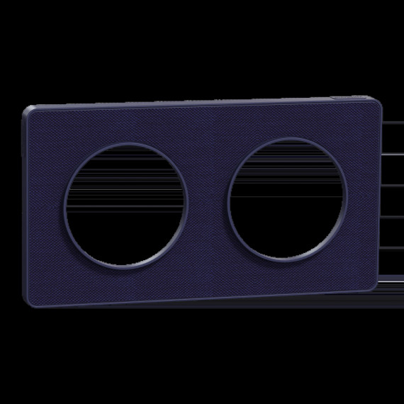 Odace Touch - plaque 2 postes horiz/ver 71mm Kvadrat roi avec liseré bleu cobalt