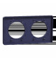 Odace Touch - plaque 2 postes horiz/ver 71mm Kvadrat roi avec liseré bleu cobalt