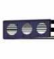 Odace Touch - plaque 3 postes horiz/ver 71mm Kvadrat roi avec liseré bleu cobalt