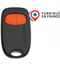 Télécommande 2 canaux - SCS SENTINEL - SimplyControl - Orange, portée 40m, fréquence 433.92 MHz, pile lithium CR2032 incluse