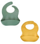 LOT DE 2 BAVOIRS SILICONE 1 VERT CACTUS + 1 JAUNE MIEL