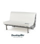 DUNLOPILLO Banquette BZ 2 places - Tissu Taupe + 2 coussins noir - L 140 x P 99 x H 98 cm - ALICE -