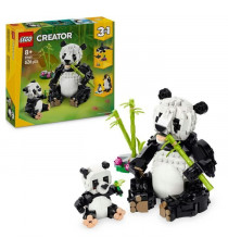 LEGO Creator 31165 3-en-1 Animaux sauvages : la famille de pandas Jeu pour fille des 8 ans