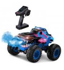 Voiture Télécommandée - TURBO CHALLENGE - Smashroar TC100 - Option Fumée - Bleu - 1/12 - Batterie Rechargeable et Piles incluses