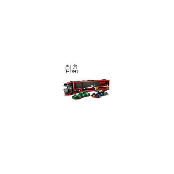 LEGO City 60445 Camion de F1 avec voitures de F1 RB20 et AMR24 - Jeu pour garçon des 8 ans