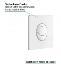 Plaque de commande Start - GROHE - Blanc alpin - 2 débits - Déclenchement pneumatique