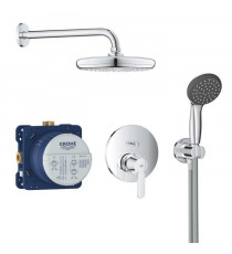 GROHE Pack de douche encastrable Get, corps encastré douche encastrable Rapido SmartBox, douche de tete Vitalio 210mm, 25220001