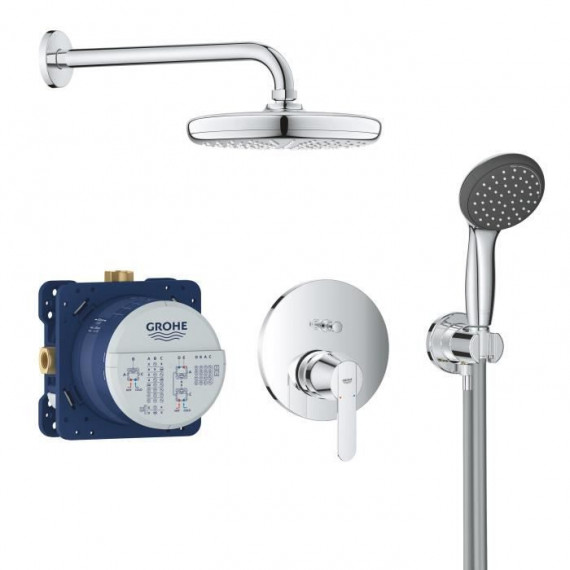 GROHE Pack de douche encastrable Get, corps encastré douche encastrable Rapido SmartBox, douche de tete Vitalio 210mm, 25220001